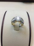 2 Tone Eng Ring w/LC 1ct Rnd Dia