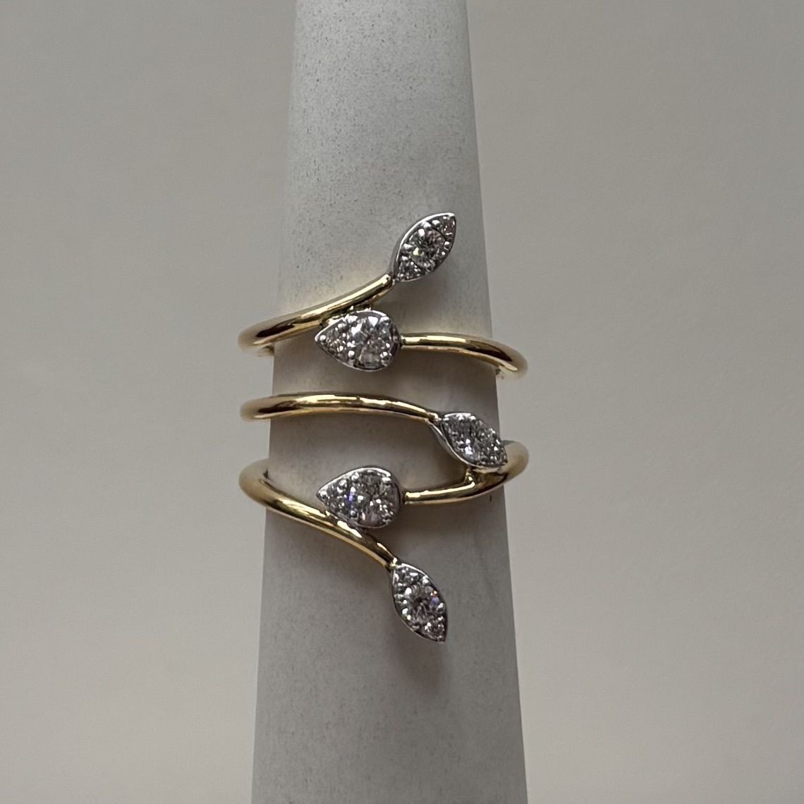 14KY/W Multi Bypass Diamond Ladies Ring