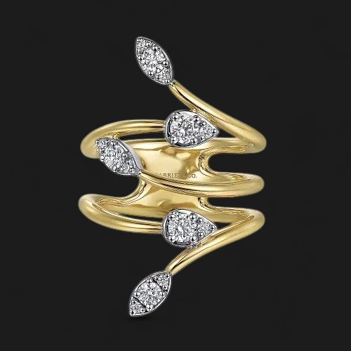 14k Yellow Gold Kaslique Diamond Ring