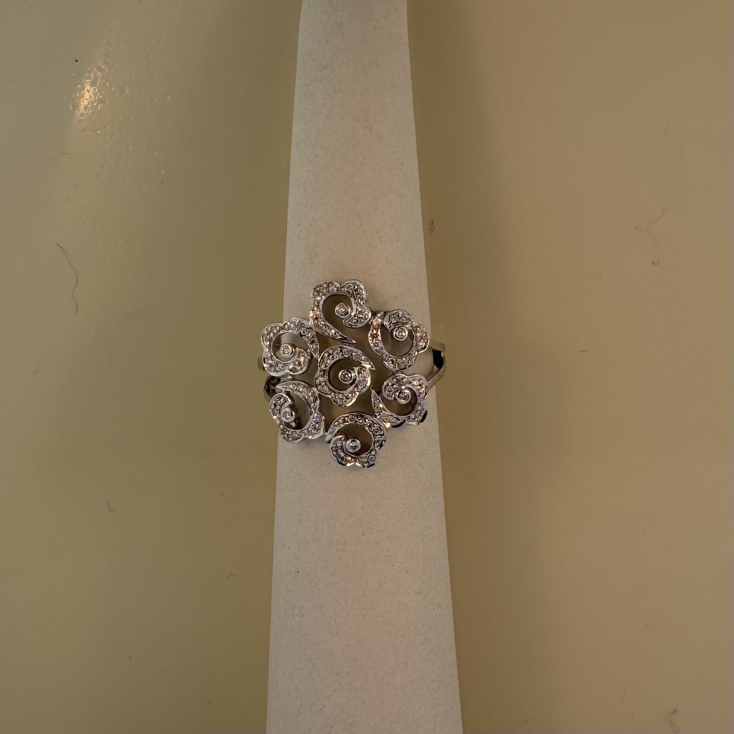 14KW "Bouquet" of Flowers Diamond Cocktail Ring