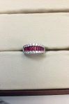 3ct Ruby Bag/Rnd Diamond Ring