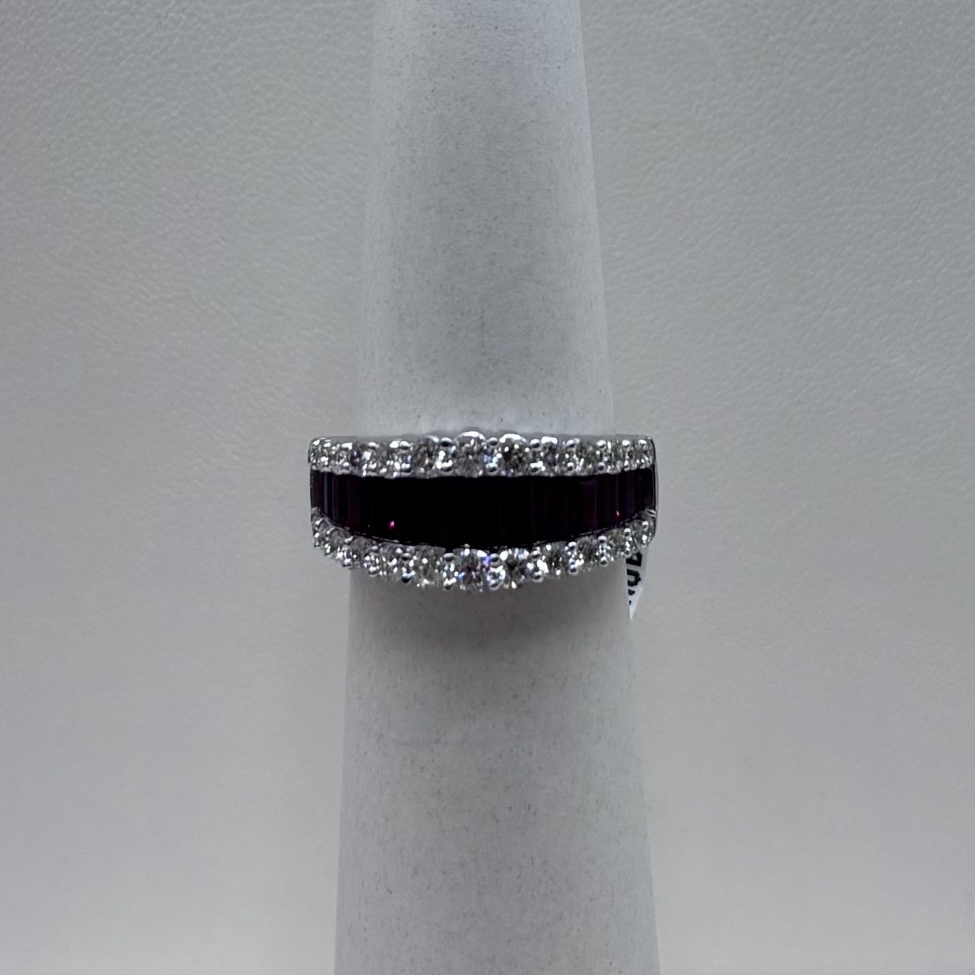 3ct Ruby Baguette Diamond Band Heera Moti
