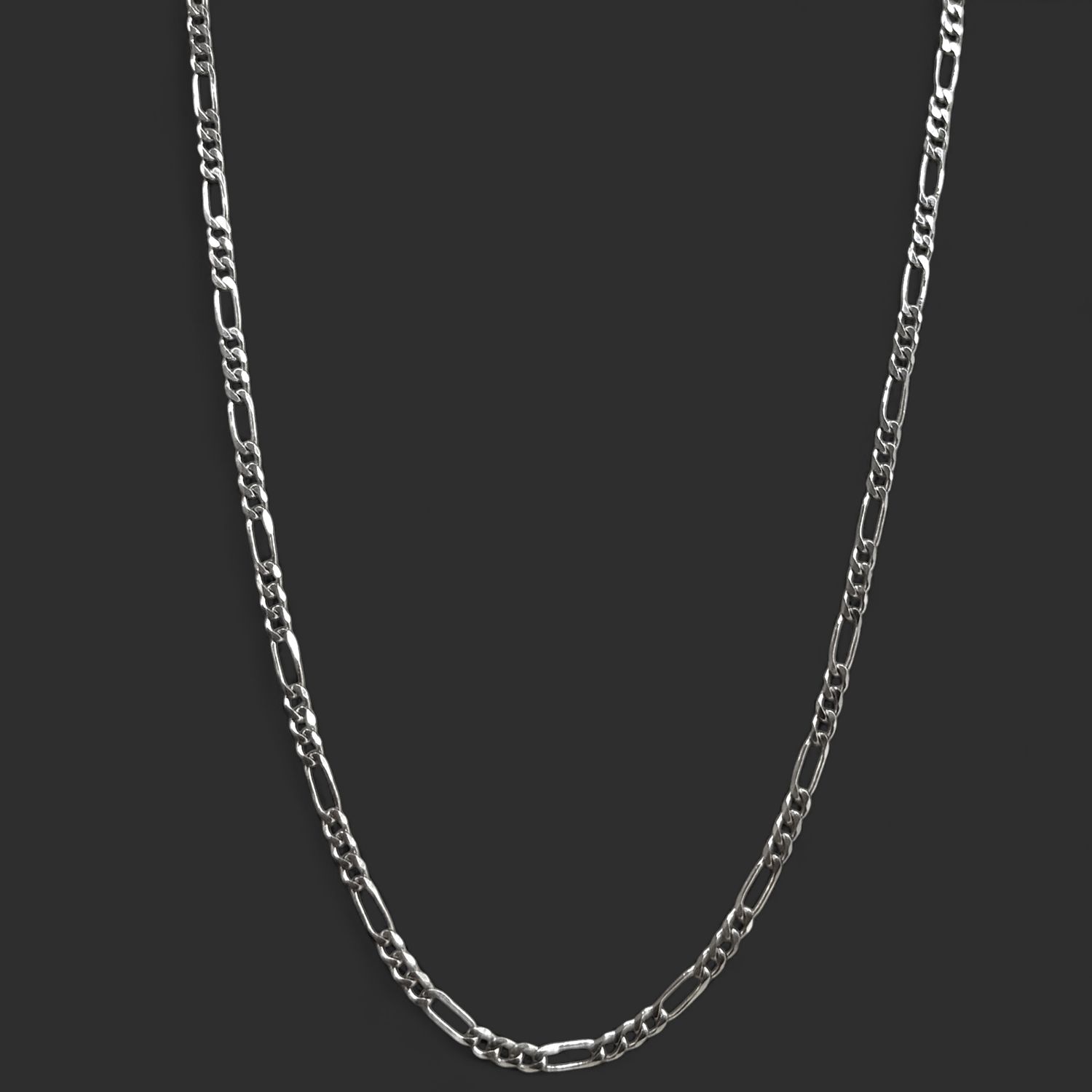 10k White Gold Figaro Chain (4.2g)  (Available in 18in/20in), Size: 18 Inch
