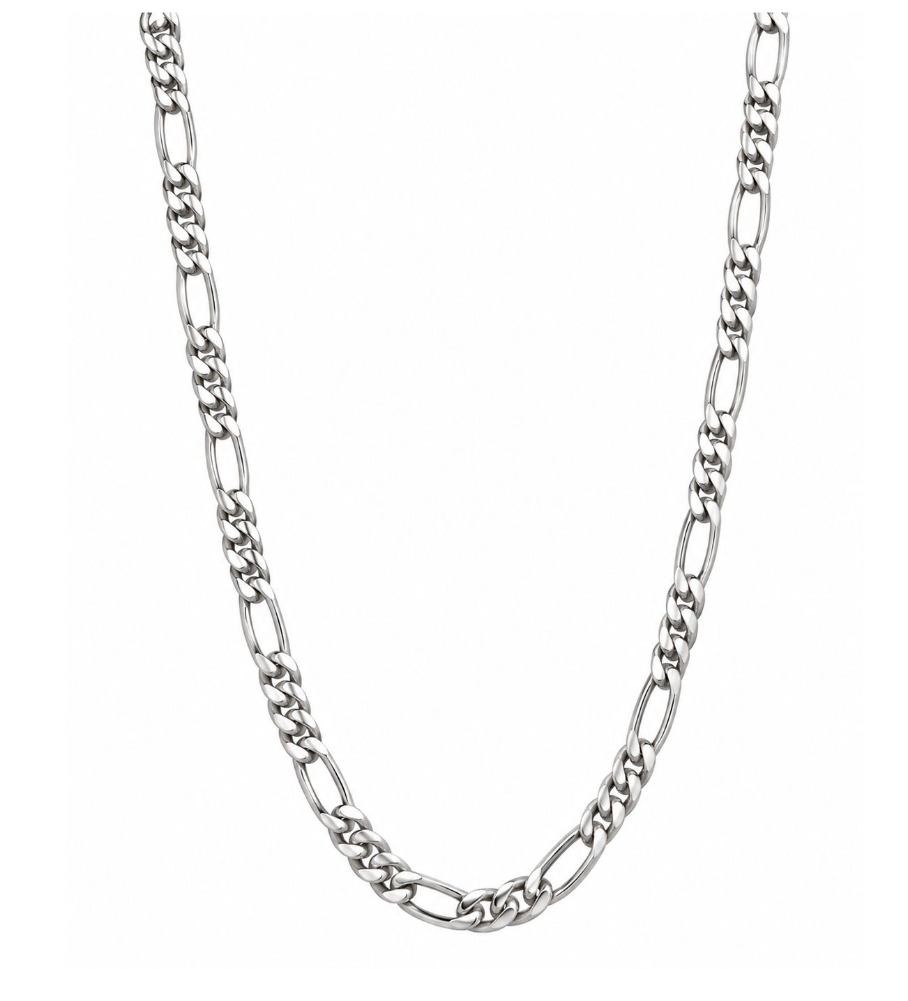 White Gold Figaro Chain (4.2g), Size: 18 Inch