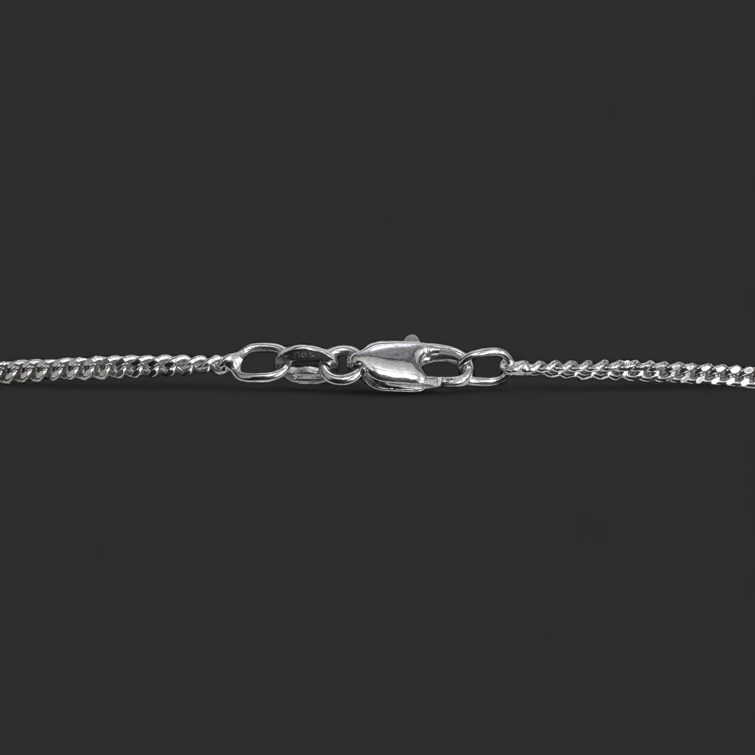 10k White Gold Curb Chain (18in/20in available), Size: 18 Inch