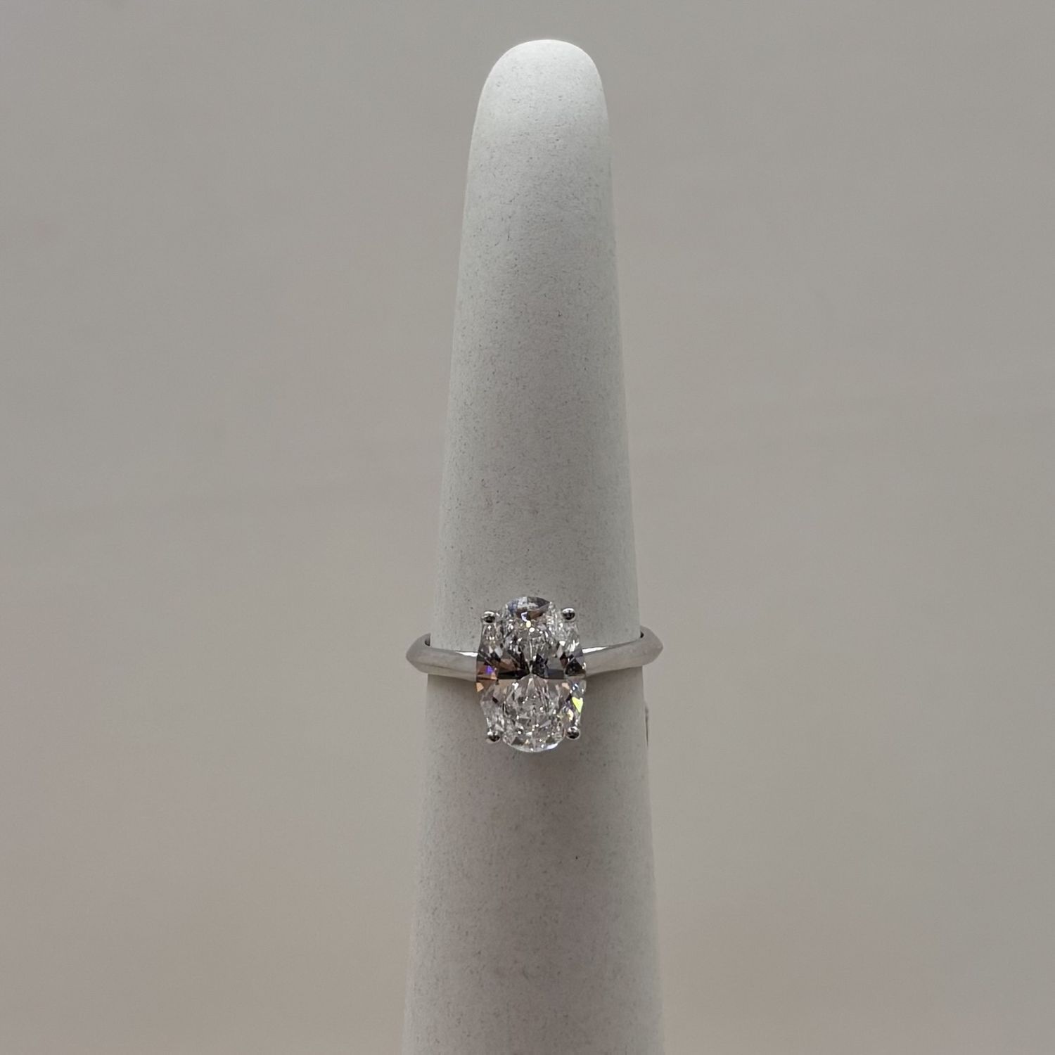 14KW 3ct Oval Diamond Solitare Ring