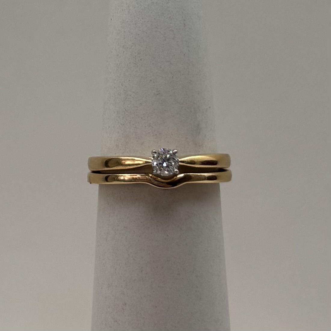 10KY Solitaire Diamond Bridal Set