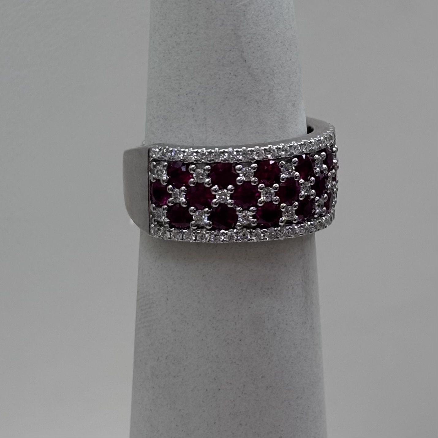 14KW Ruby &amp; Diamond Band Ring S Kashi