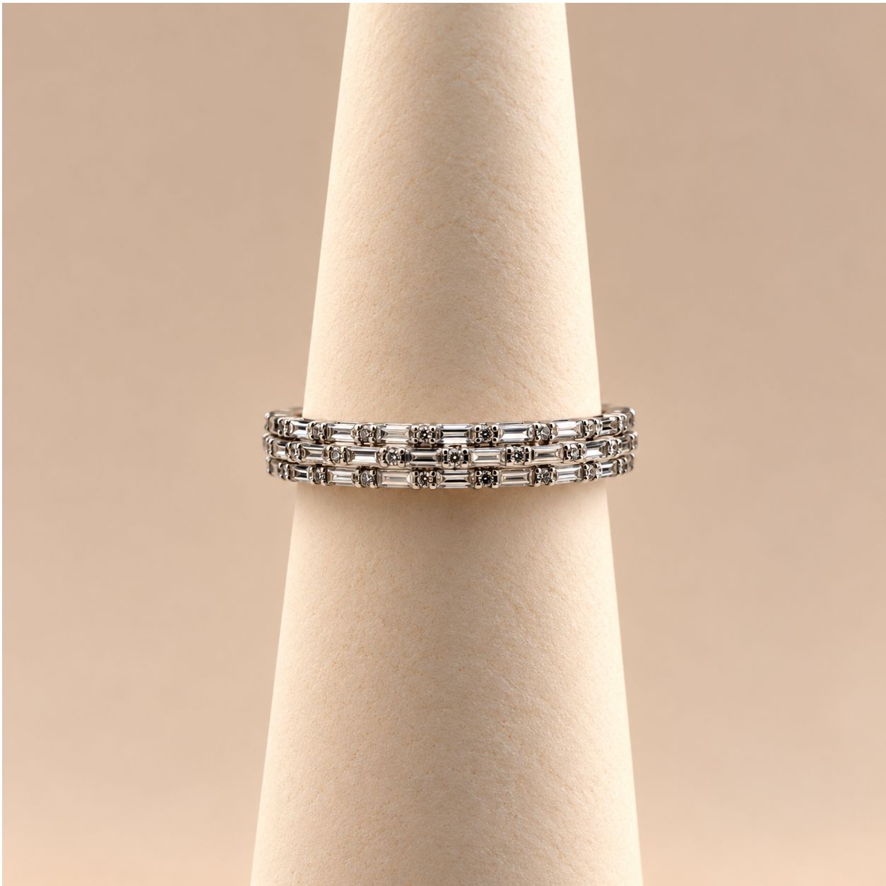Triple-Row Horizontal Baguette Diamond Eternity Band
