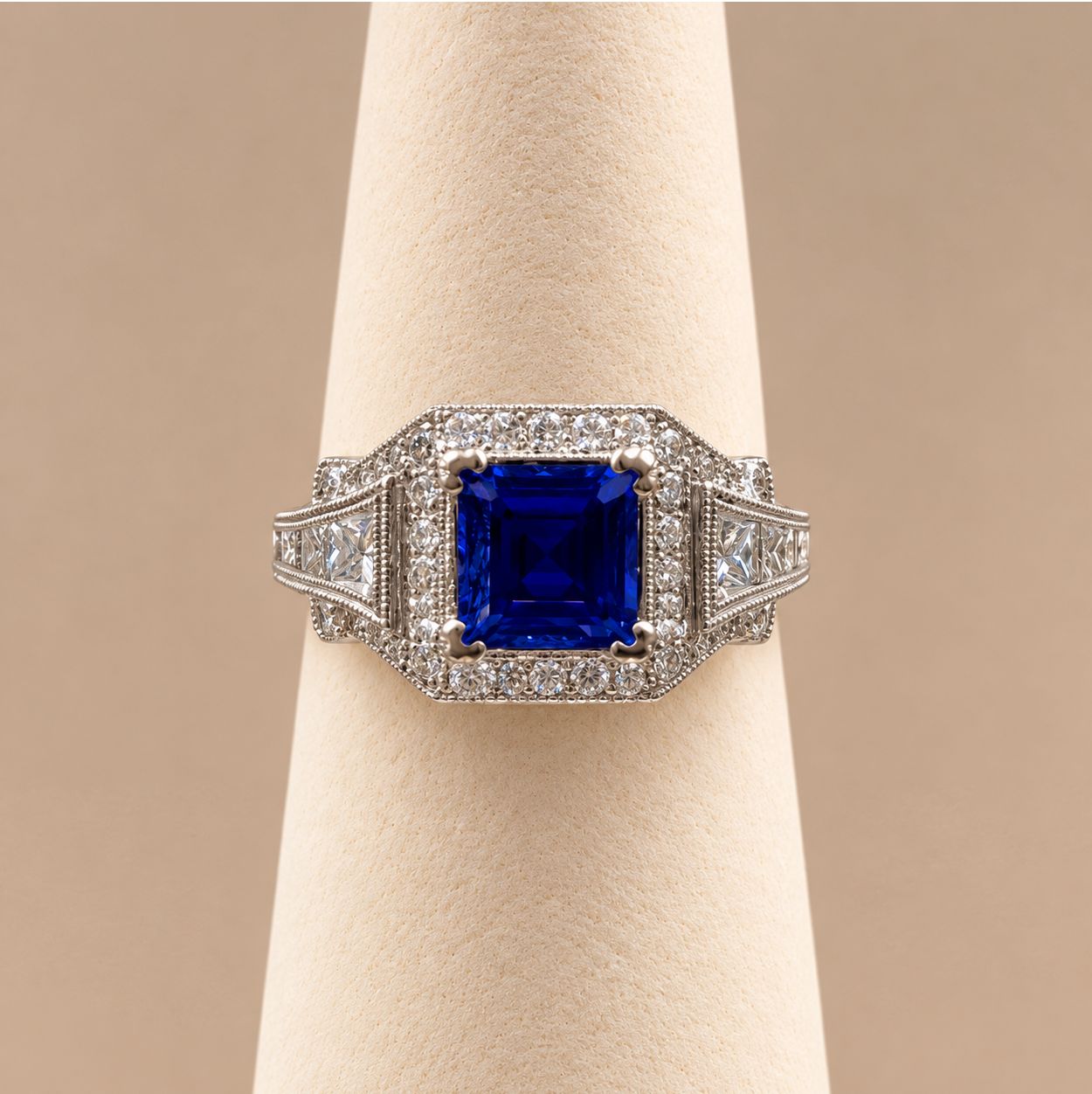 Square Tanzanite Statement Diamond Ring (5.7g)