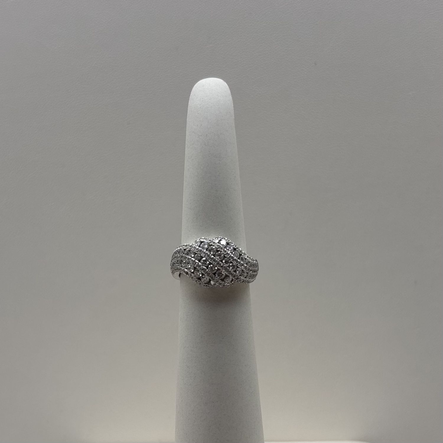 14KW "Wave" 4-Row Diamond (1.35TDW) Cocktail Ring