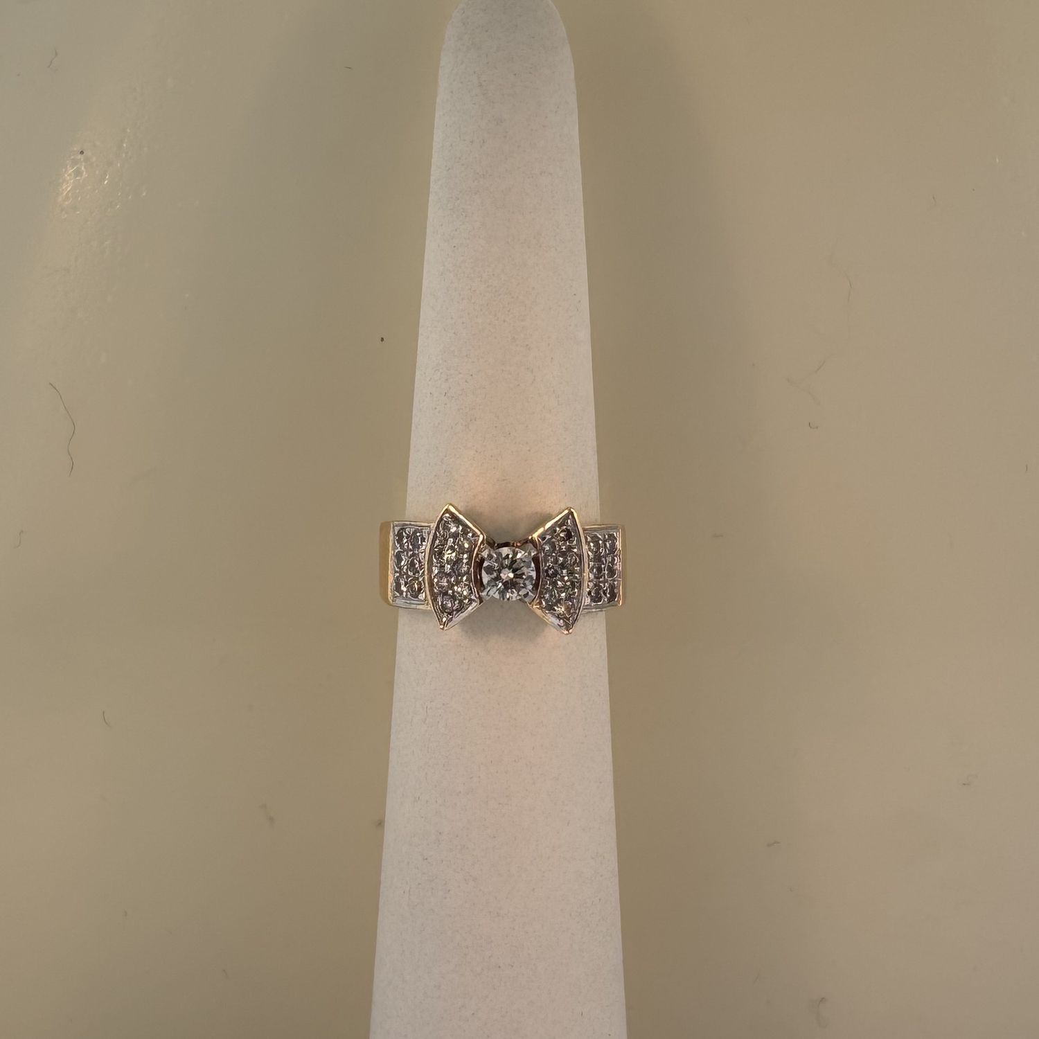 14KY Diamond Bow Tie Cocktail Ring