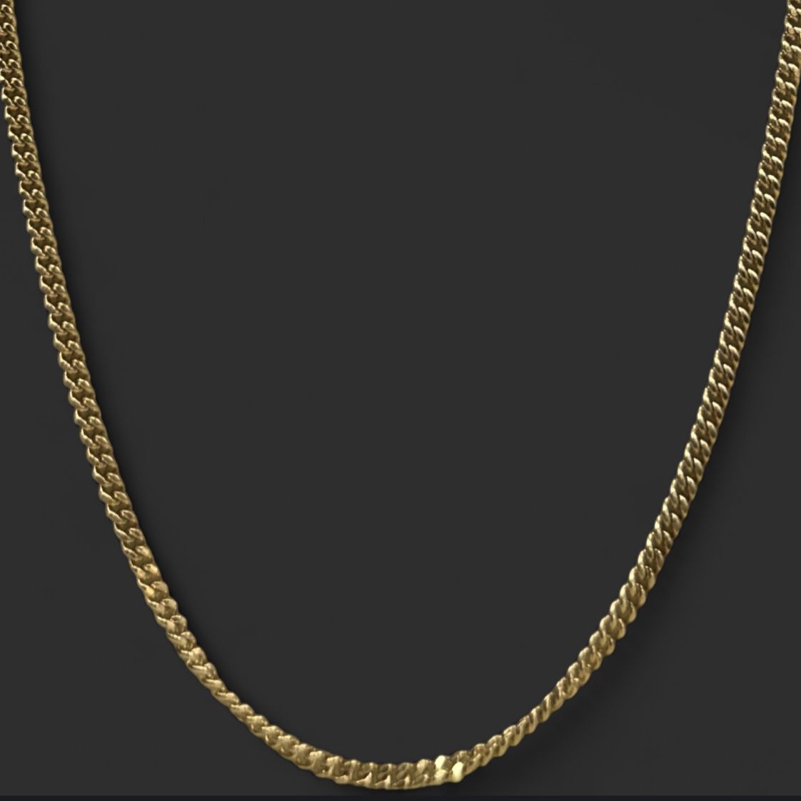 10k.t Curb Chain, Size: 20 Inch