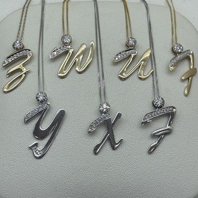 Diamond Initial Pendant w/Chain