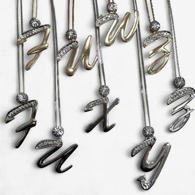 10k Gold Diamond Initial Pendant with Chain