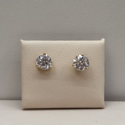 14KY 2ct Solitare Oval-Cut Studs