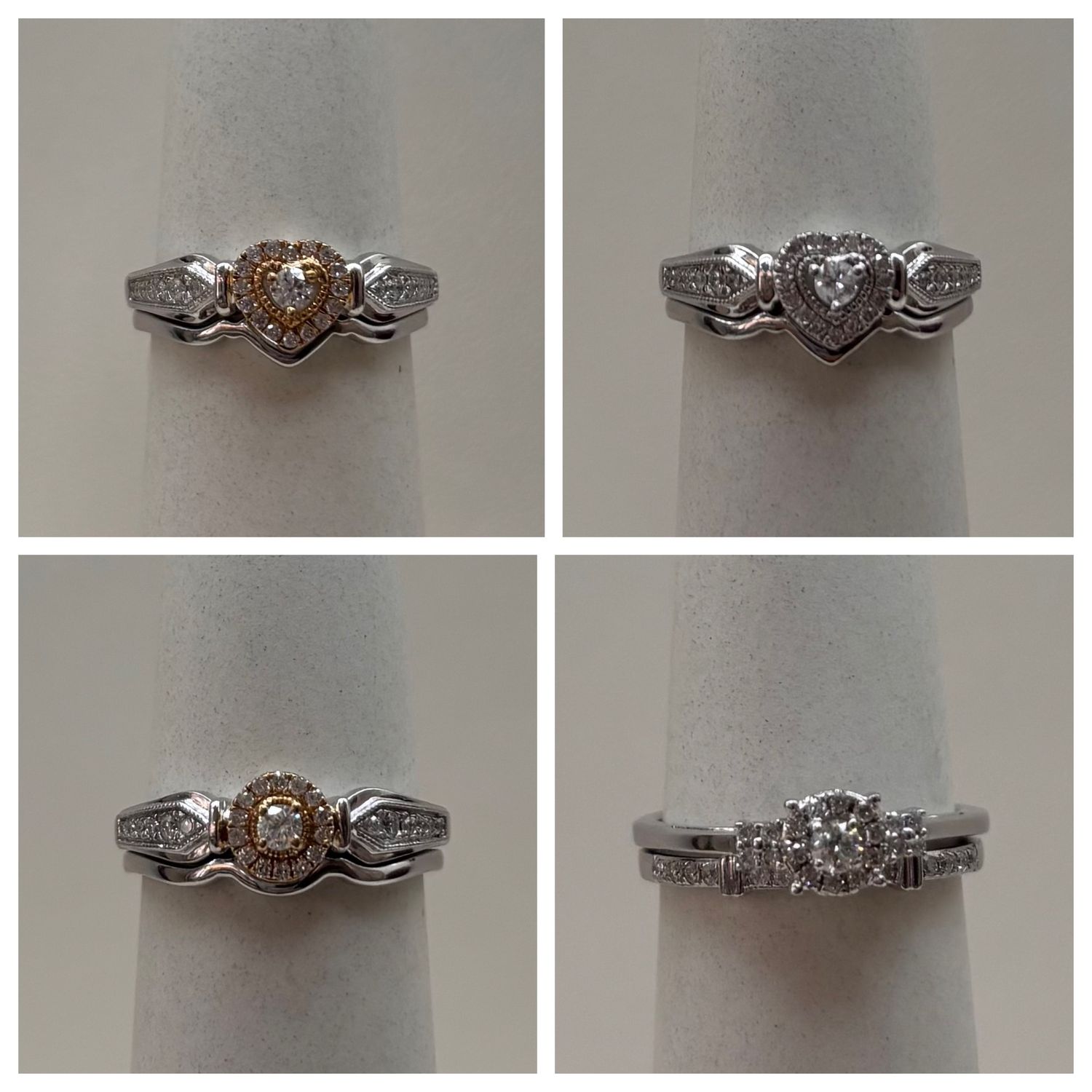 Vintage Halo &amp; Heart Diamond Sets, Material: HEARTS