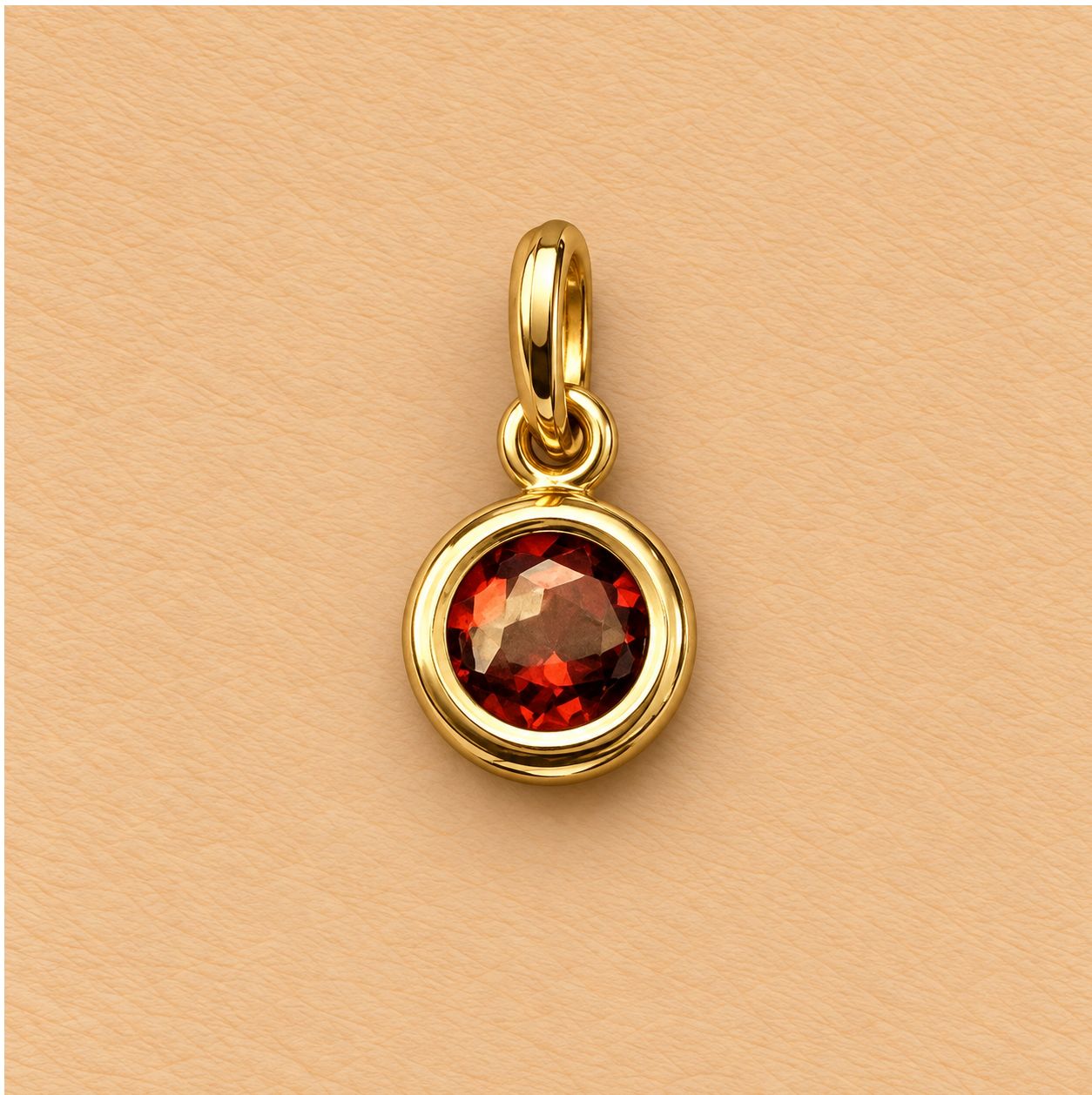 Children's Gold Garnet Birthstone Pendant
