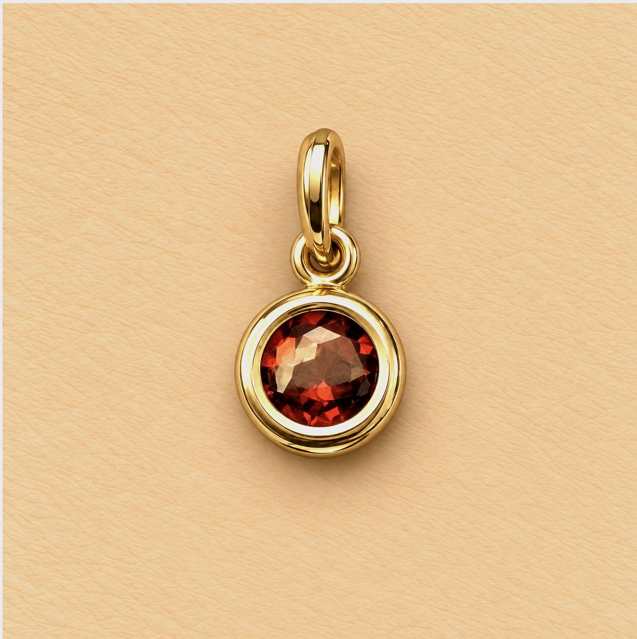 Children's Oval Frame Garnet Birthstone Pendant
