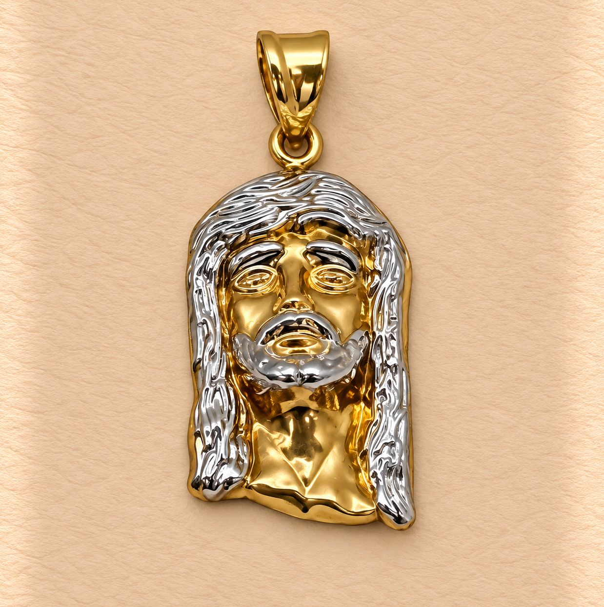 Gold Pendants (2.8-3.2g), Material: Two-Tone Jesus