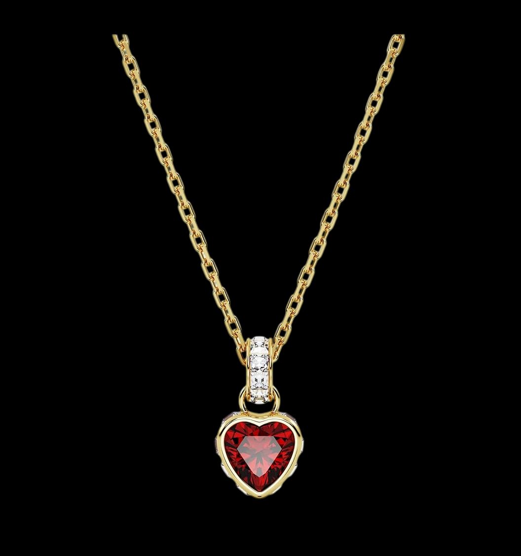 Stilla Pendant, Heart, Red, Gold-5660037