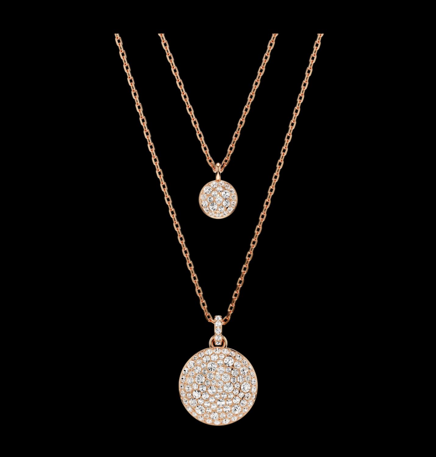 Meteora Layered Pendant, White, Rose-Gold-5683449