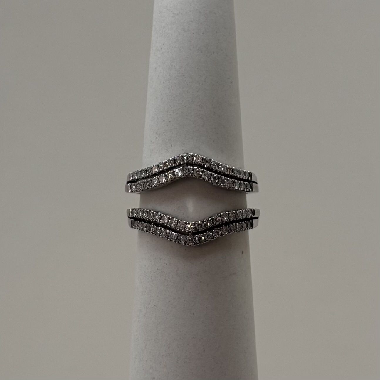 14KW Double Mirror Diamond Engagement Wrap, Material: PLAIN