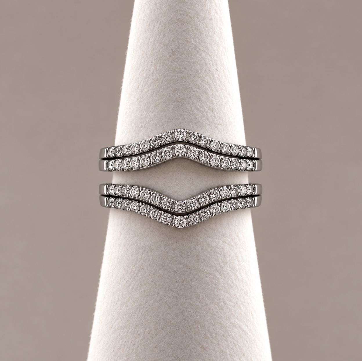 Double-Row Diamond Ring Guard Wraps, Material: Plain