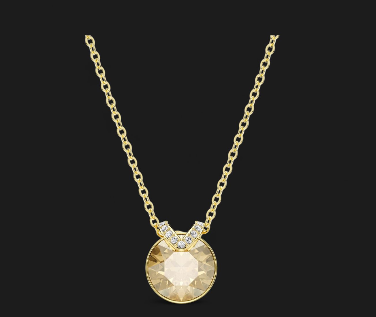 Bella V pendant Round cut, Gold tone5662091