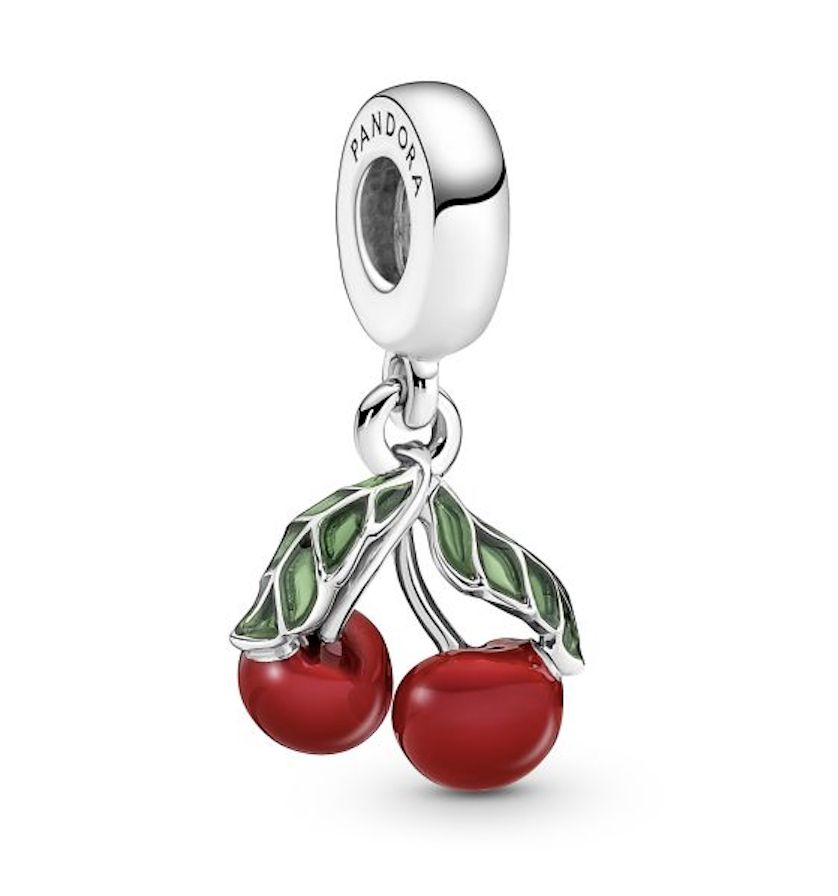 Asymmetrical Cherry Fruit Dangle Charm - 791583C01