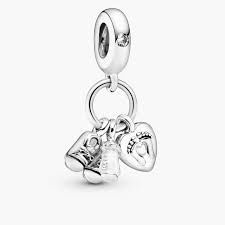Baby Bottle &amp; Shoes Dangle Charm - 798106CZ
