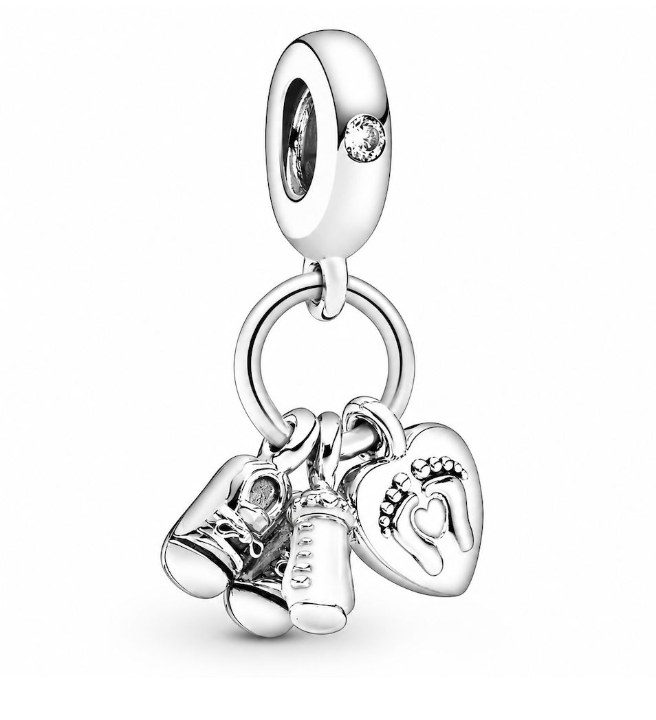 Baby Bottle &amp; Shoes Dangle Charm-798106CZ
