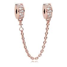 Clear Pavé Safety Chain Clip Charm - 786322CZ-05