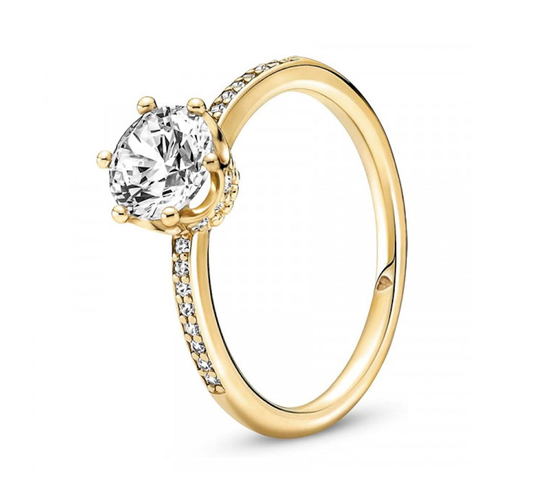 Clear Sparkling Crown Solitaire Ring-168289C01