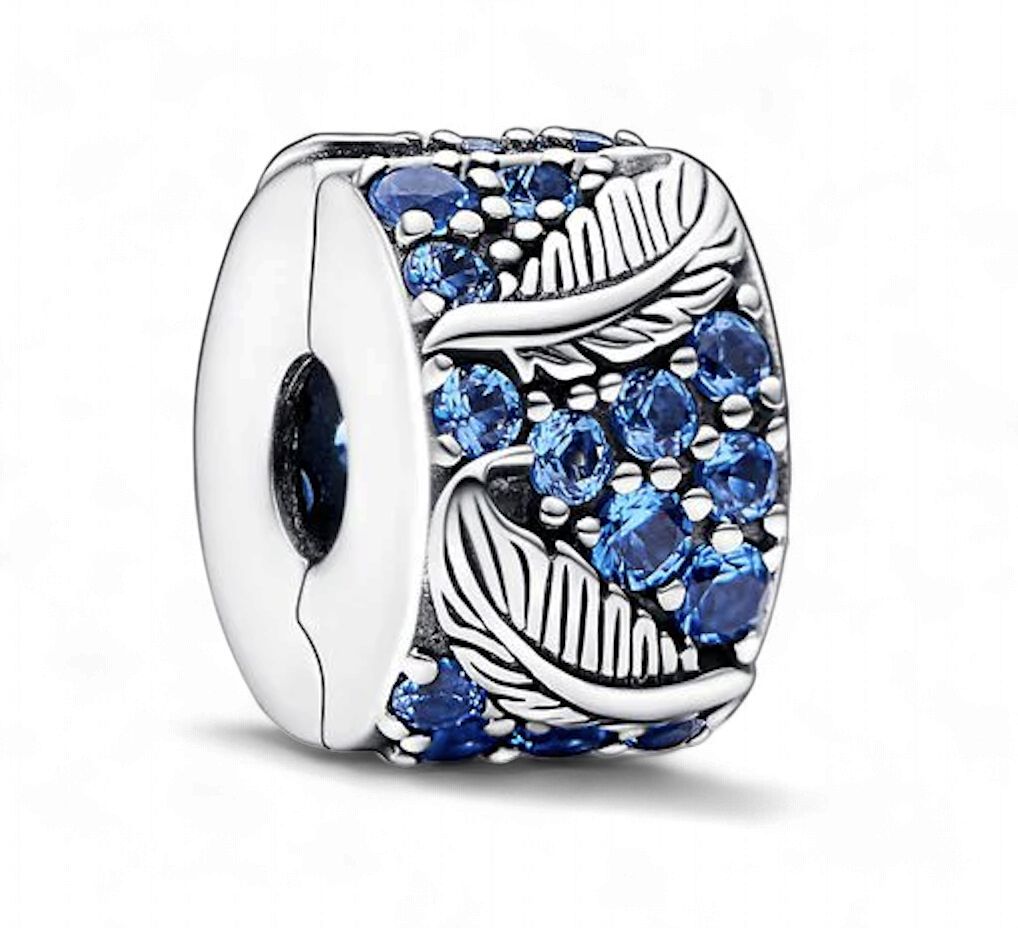 Curved Feather &amp; Pavé Clip Charm-792552C01