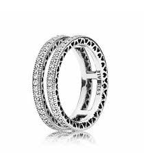 Double Sparkle &amp; Hearts Ring - 196236CZ