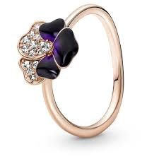 Deep Purple Pansy Flower Ring  - 180764C01