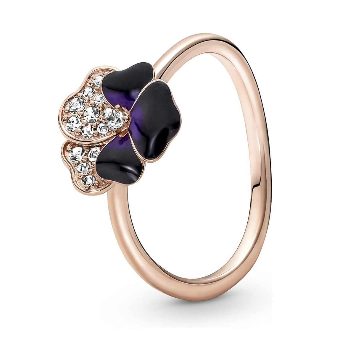Deep Purple Pansy Flower Ring-180764C01