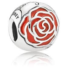 Disney Belle Enchanted rose silver charm - 791575EN09