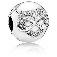 Heart and infinity sign silver clip - 791947CZ