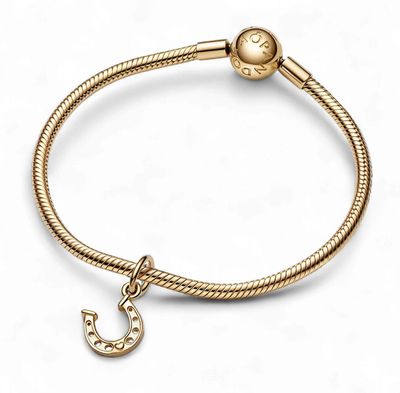 Lucky Horseshoe 14k Solid Gold Dangle Charm-752328C00