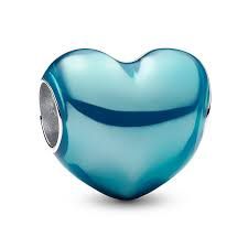 Metallic Sky Blue Heart Charm - 793337C06
