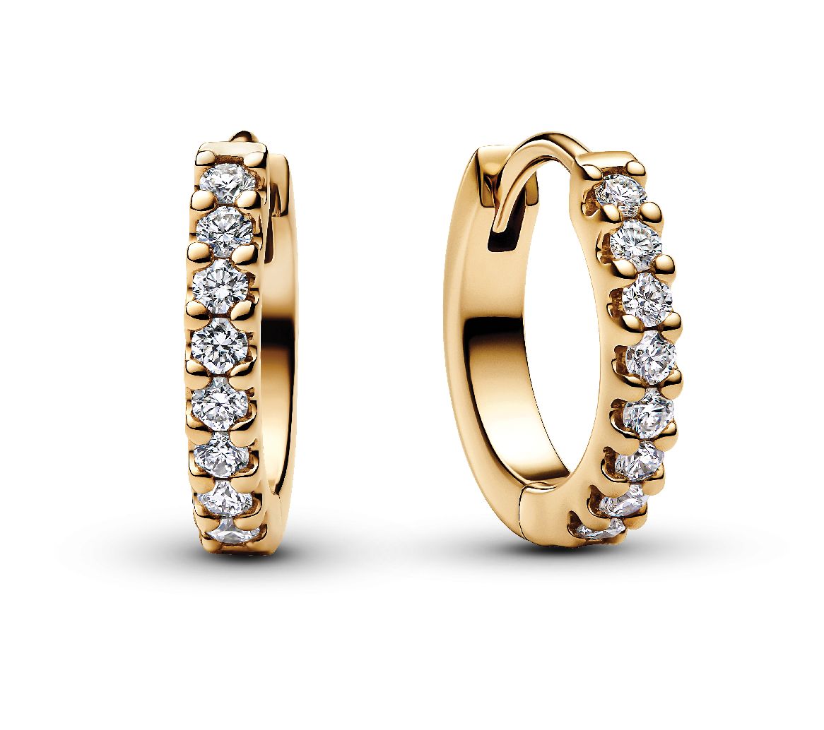 Era 14k Gold Micro Lab-Grown Diamond Pavé Hoop Earrings-B802539