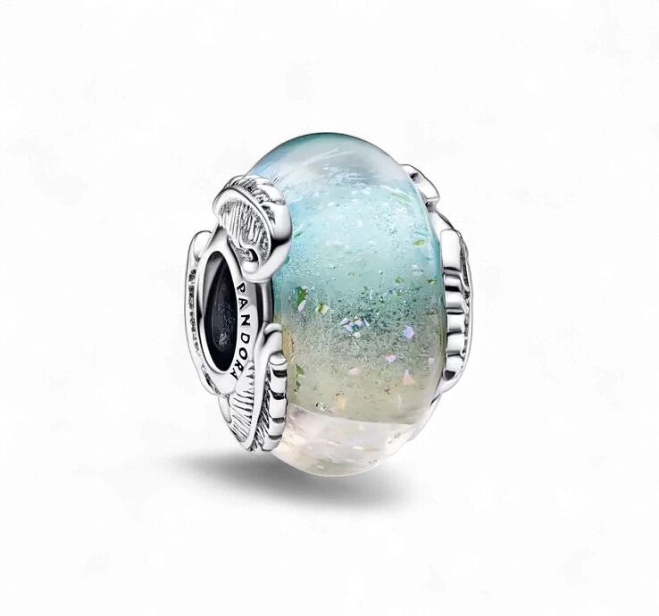 Multicolour Murano Glass &amp; Curved Feather Charm - 792577C00