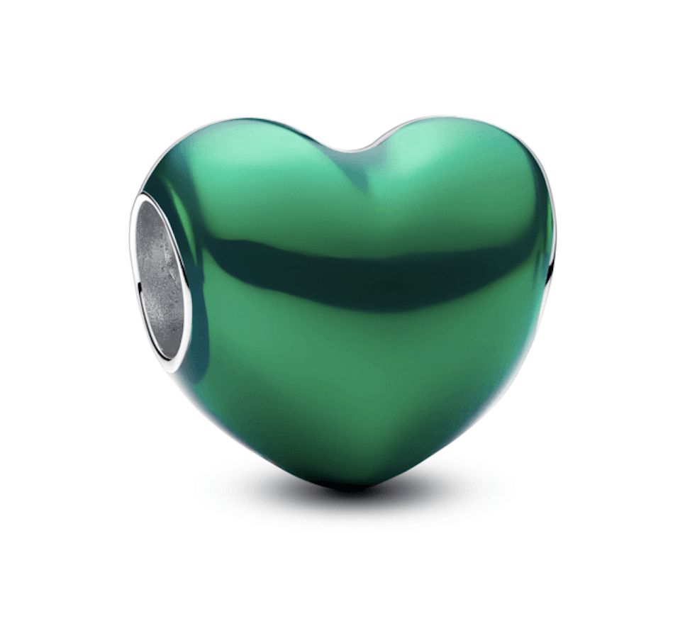 Metallic Green Heart Charm - 793337C07