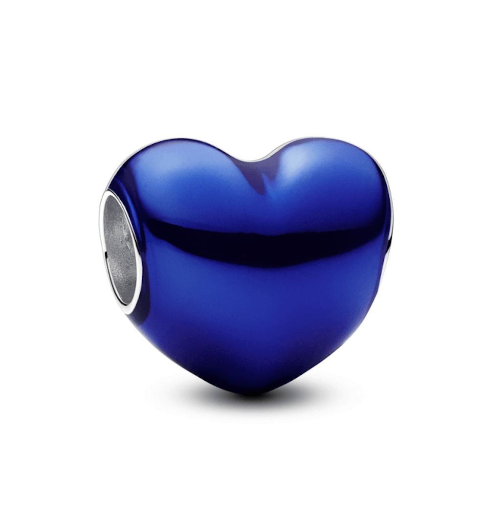 Metallic Blue Heart Charm - 793337C05