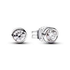 Pandora Era Bezel Sterling Silver Lab-grown Diamond Earrings - 292857C01