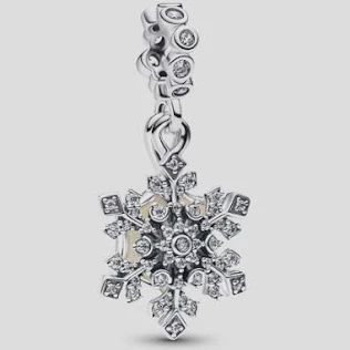 Opalescent Snowflake Double Dangle Charm - 794142C01
