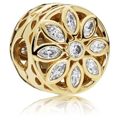 Openwork Marquise Flower Clip Charm - 757639CZ