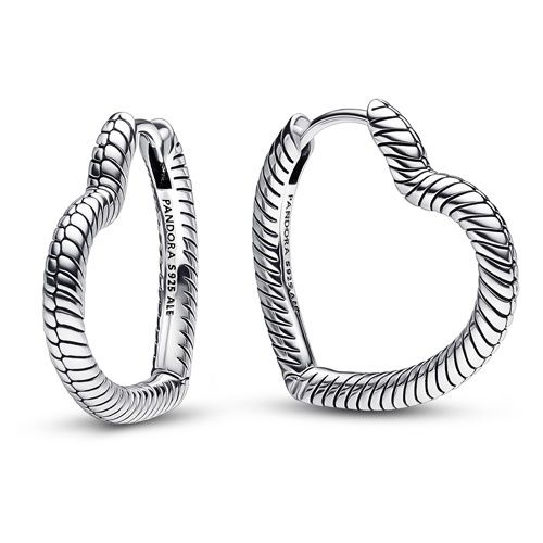 Pandora Moments Heart Charm Hoop Earrings -292236C00